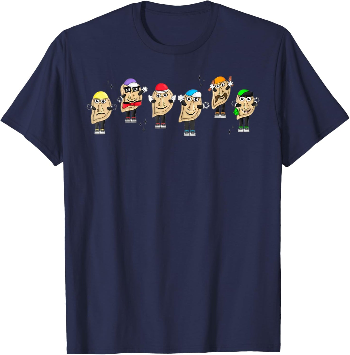 Pittsburgh Pierogies Clothing Adult Fun Cartoon , Black, Small, Short Sleeve T-Shirt - T-Shirt | Navy