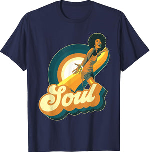 70s Funk Afro Disco Soul T-Shirt - T-Shirt | Navy