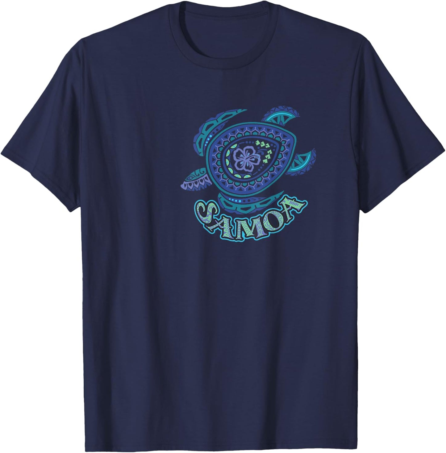 Vintage Samoan Tribal Turtle T-Shirt - T-Shirt | Navy
