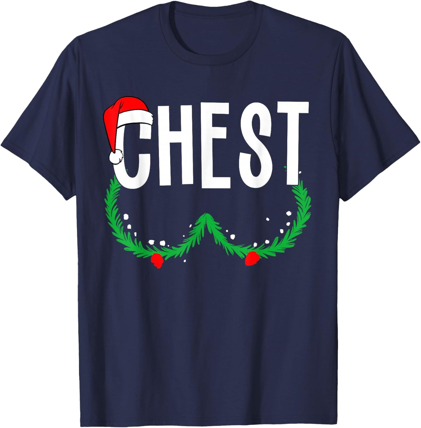 Chest Nuts Matching Chestnuts Funny Christmas Couples Chest T-Shirt - T-Shirt | Navy