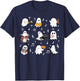 Halloween Music Teacher Ghost Playing Musical Instruments T-Shirt - T-Shirt | Navy