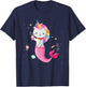 Cat Mermaid Unicorn Girl Kids T-Shirt - T-Shirt | Navy