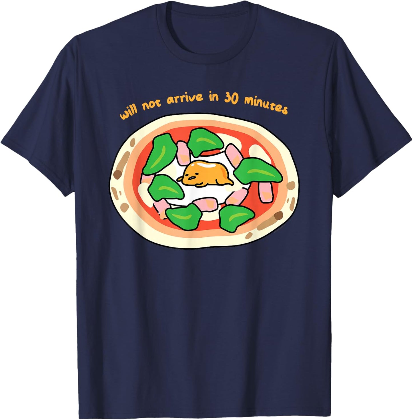 Gudetama the Lazy Egg Pizza Shirt T-Shirt - T-Shirt | Navy