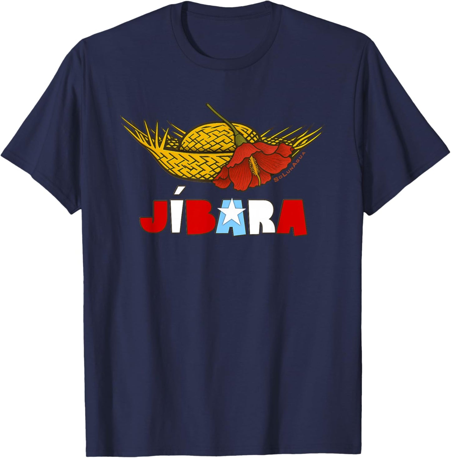 Puerto Rican Jibaro Pava Vibrant MAGA Flower Boricua Jibara T-Shirt - T-Shirt | Navy
