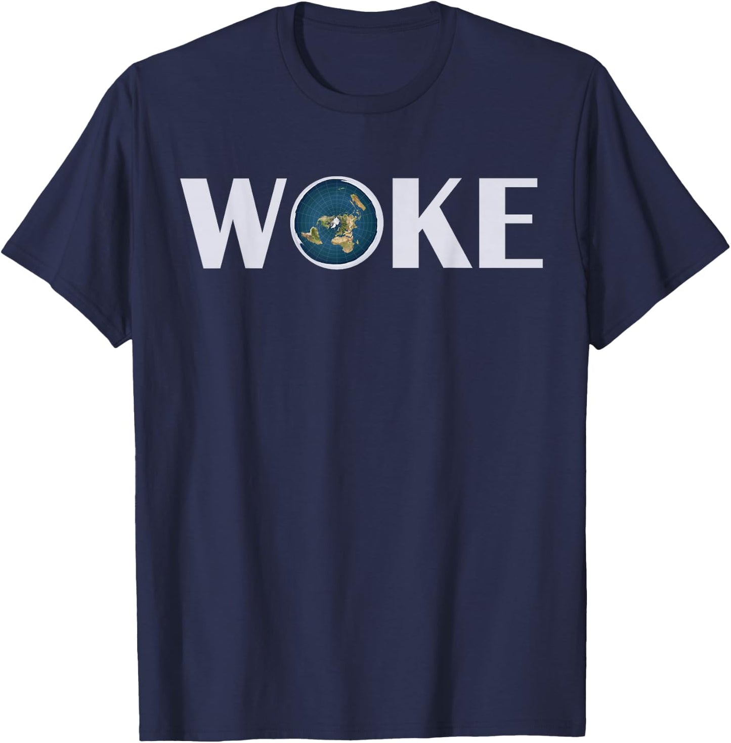 Woke T Shirt Flat Earth Society Planet Women Gift T-Shirt - T-Shirt | Navy
