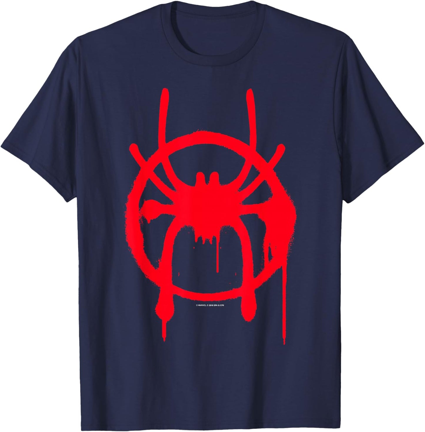 Marvel Spider-Man Spiderverse Miles Symbol Tag T-Shirt - T-Shirt | Navy