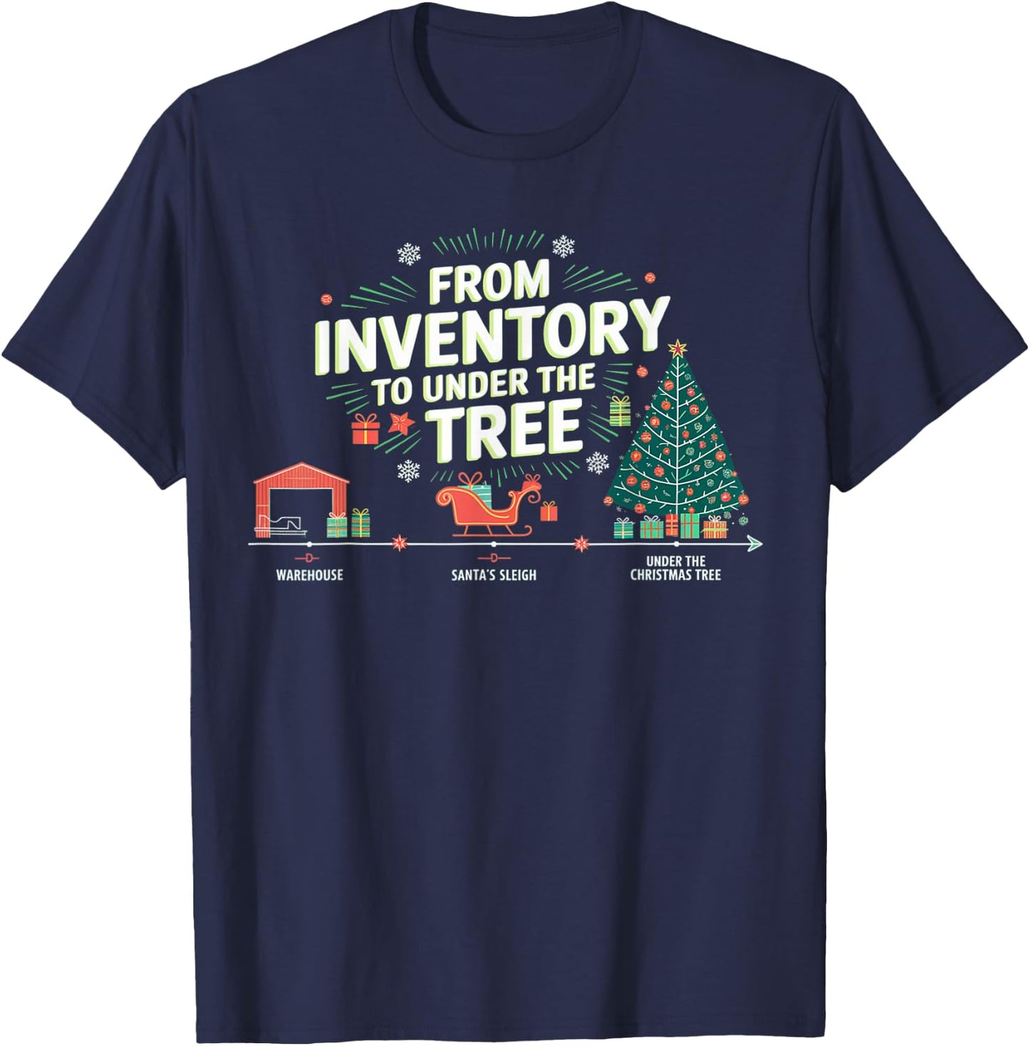 From inventory to under the tree, christmas supply chain T-Shirt - T-Shirt | Navy