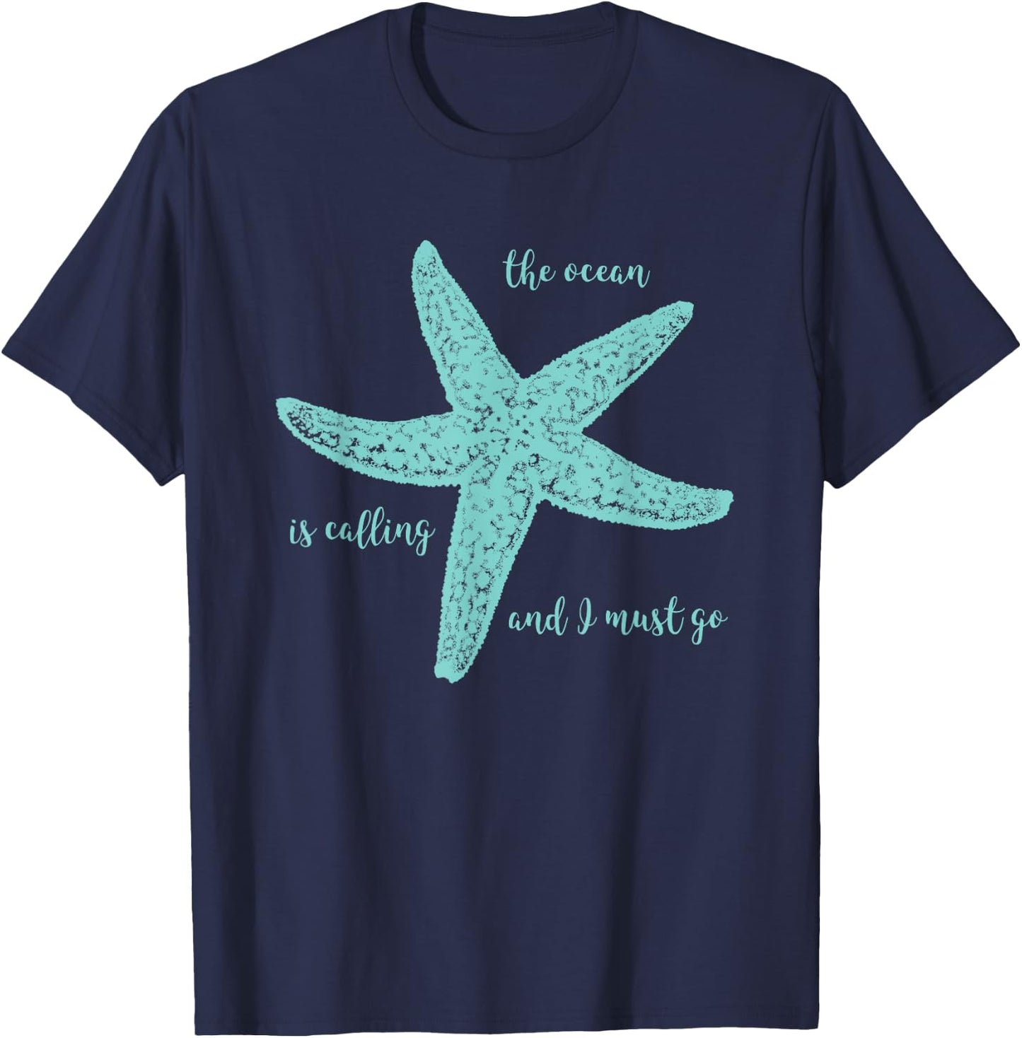 Cruise Design, Group - The Ocean is Calling and I Must Go T-Shirt - T-Shirt | Navy