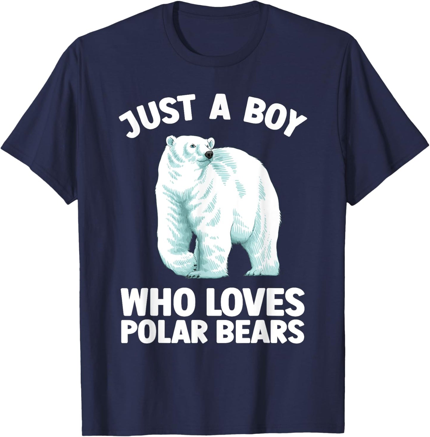 Cute Polar Bear Design Boys Arctic Polar Bear Lover T-Shirt - T-Shirt | Navy
