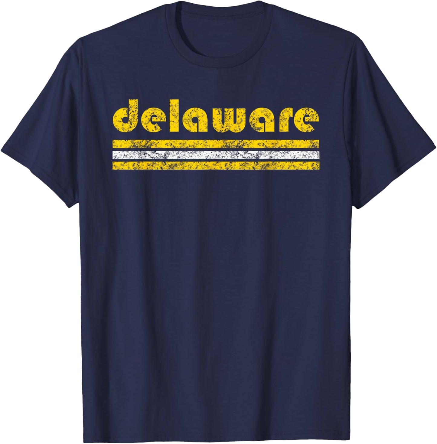 Delaware Retro Vintage Weathered T-Shirt - T-Shirt | Navy
