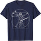 Wowsome! -Adults Black Electric Guitar Vitruvian Man T-Shirt - T-Shirt | Navy