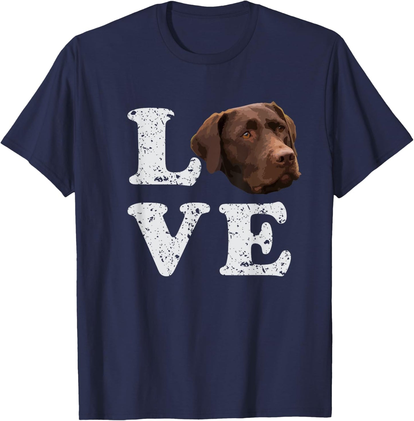 I Love My Chocolate Lab | Labrador Retriever Dog Women Girls Kids T-Shirt - T-Shirt | Navy