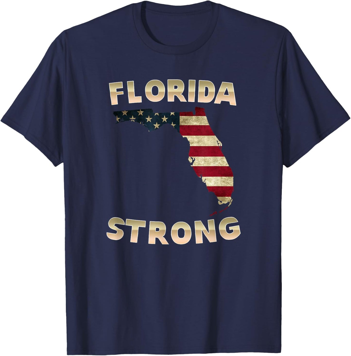 Florida Strong American Flag Cool FL Flags Women T-Shirt - T-Shirt | Navy