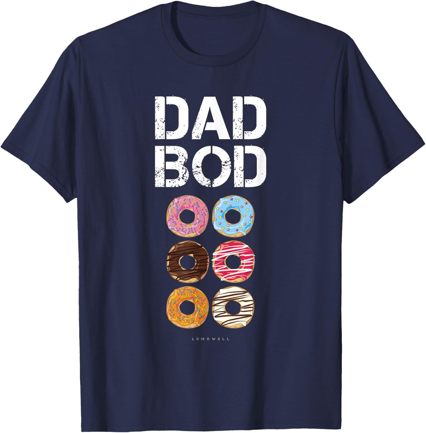Dad Bod . Funny Donut Six Pack Daddy Gym Gift T Shirts T-Shirt - T-Shirt | Navy