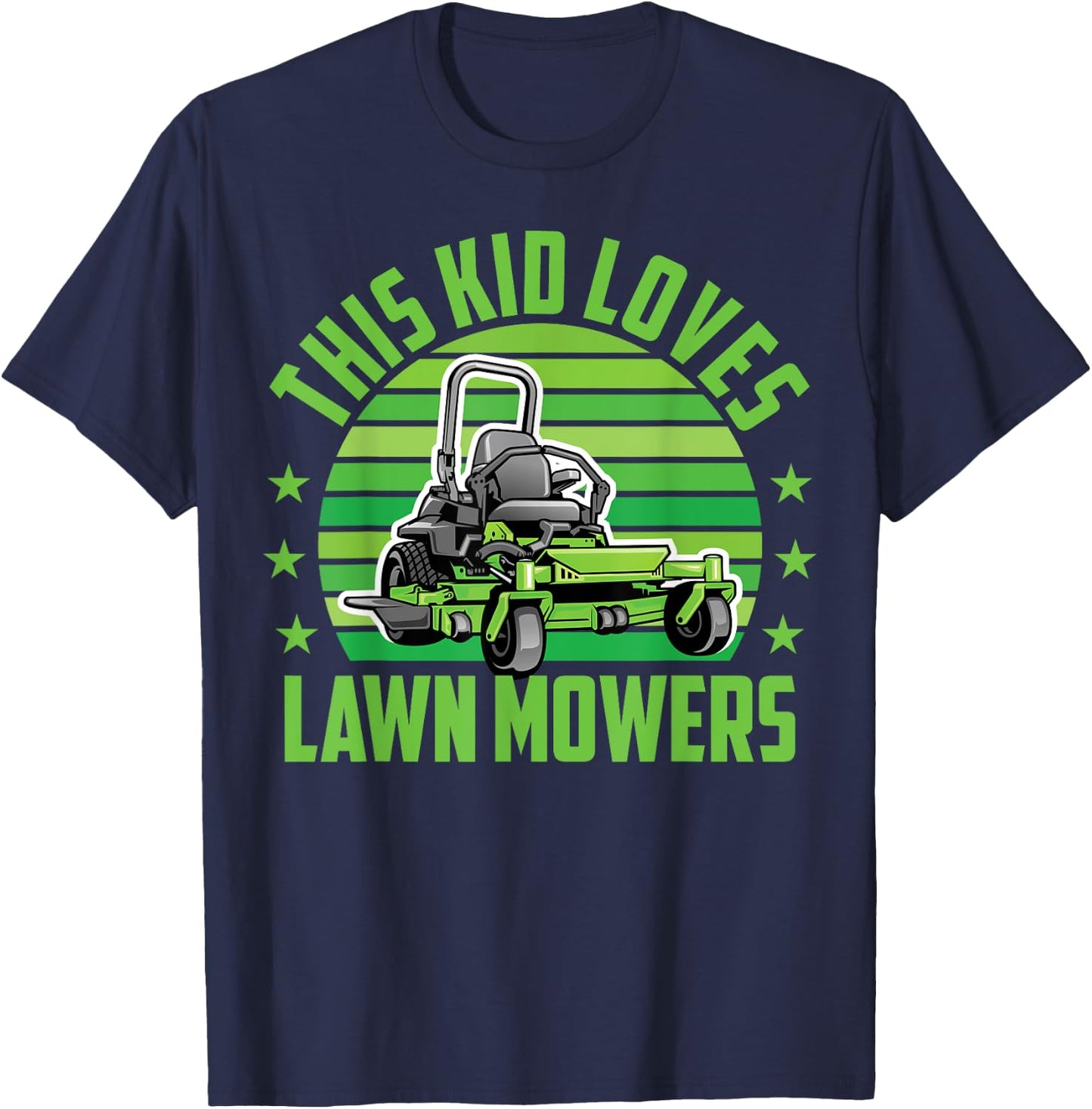Funny Lawn Mowing Kid Loves Lawn Mower Gardening Boy Toddler T-Shirt - T-Shirt | Navy