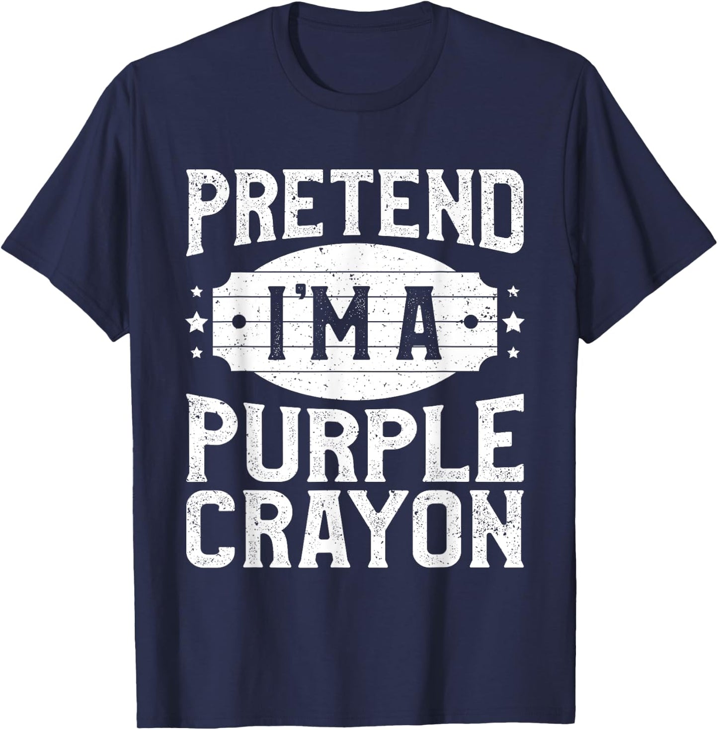 Pretend I'm A Purple Crayon Matching Costume Halloween Party T-Shirt - T-Shirt | Navy