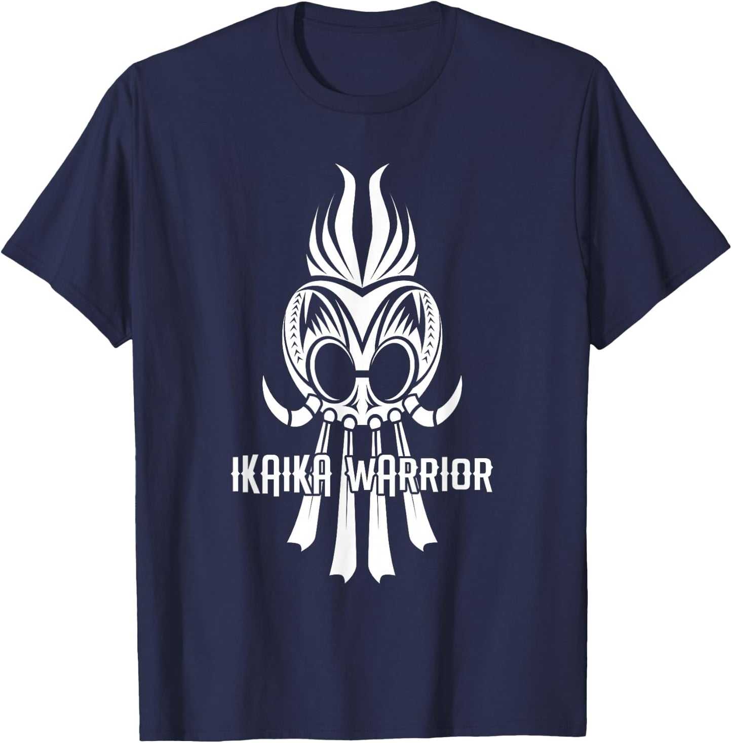 Ikaika Hawaiian Mythic Koa Tribal Warrior T-Shirt - T-Shirt | Navy