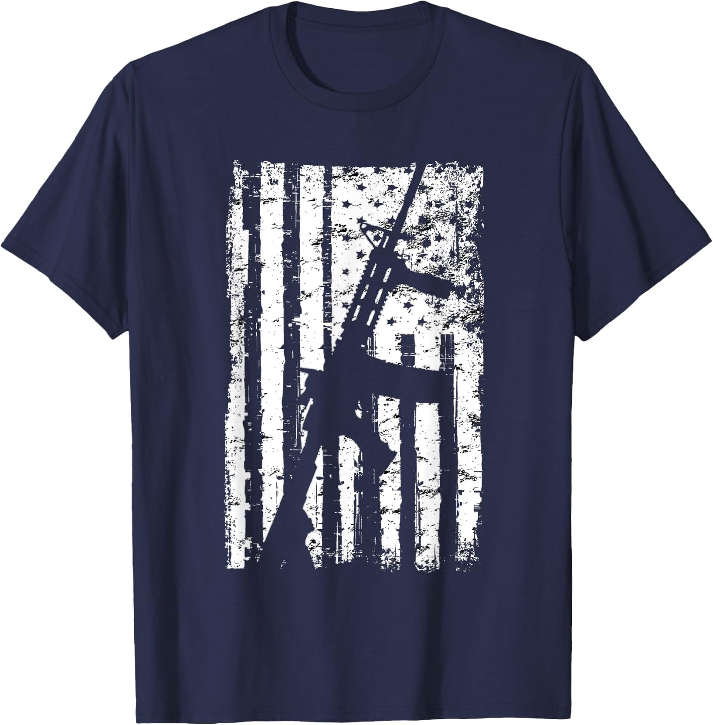 American Flag Eagle Military - AR15 American Flag T-Shirt - T-Shirt | Navy