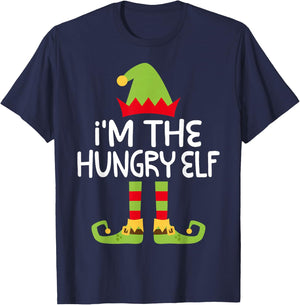 I'm The Hungry Elf Shirt Adult Kids Matching Christmas Elf T-Shirt - T-Shirt | Navy