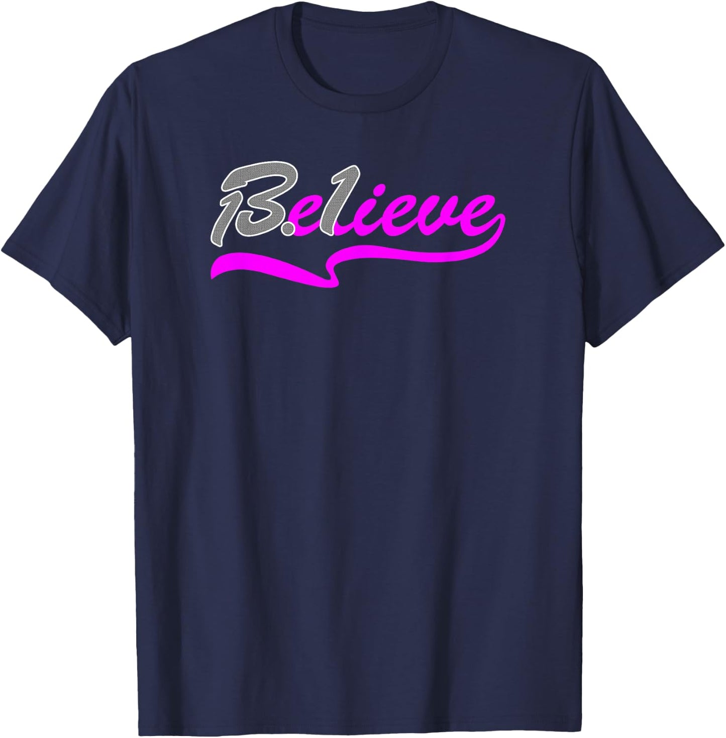 Women's Believe 13.1 Half Marathon Training Running T-Shirt - T-Shirt | Navy