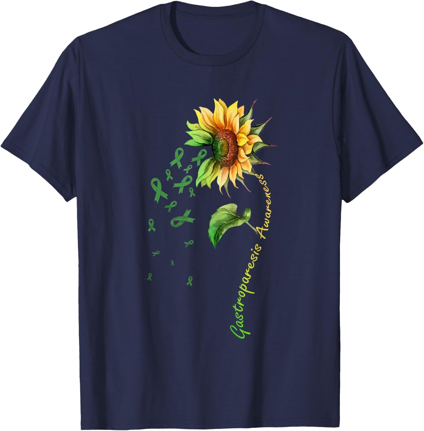 Gastroparesis Awareness Sunflower Shirt T-Shirt - T-Shirt | Navy