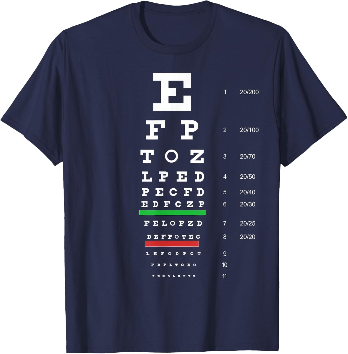 Snellen eye chart test T-Shirt - T-Shirt | Navy
