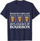 Weekend Forecast 100% Chance Of Bourbon - Funny Drinking T-Shirt - T-Shirt | Navy