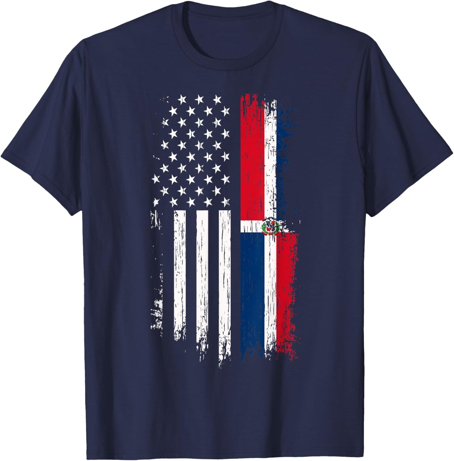 Dominican American Flag - Pride Dominica USA Shirt T-Shirt - T-Shirt | Navy