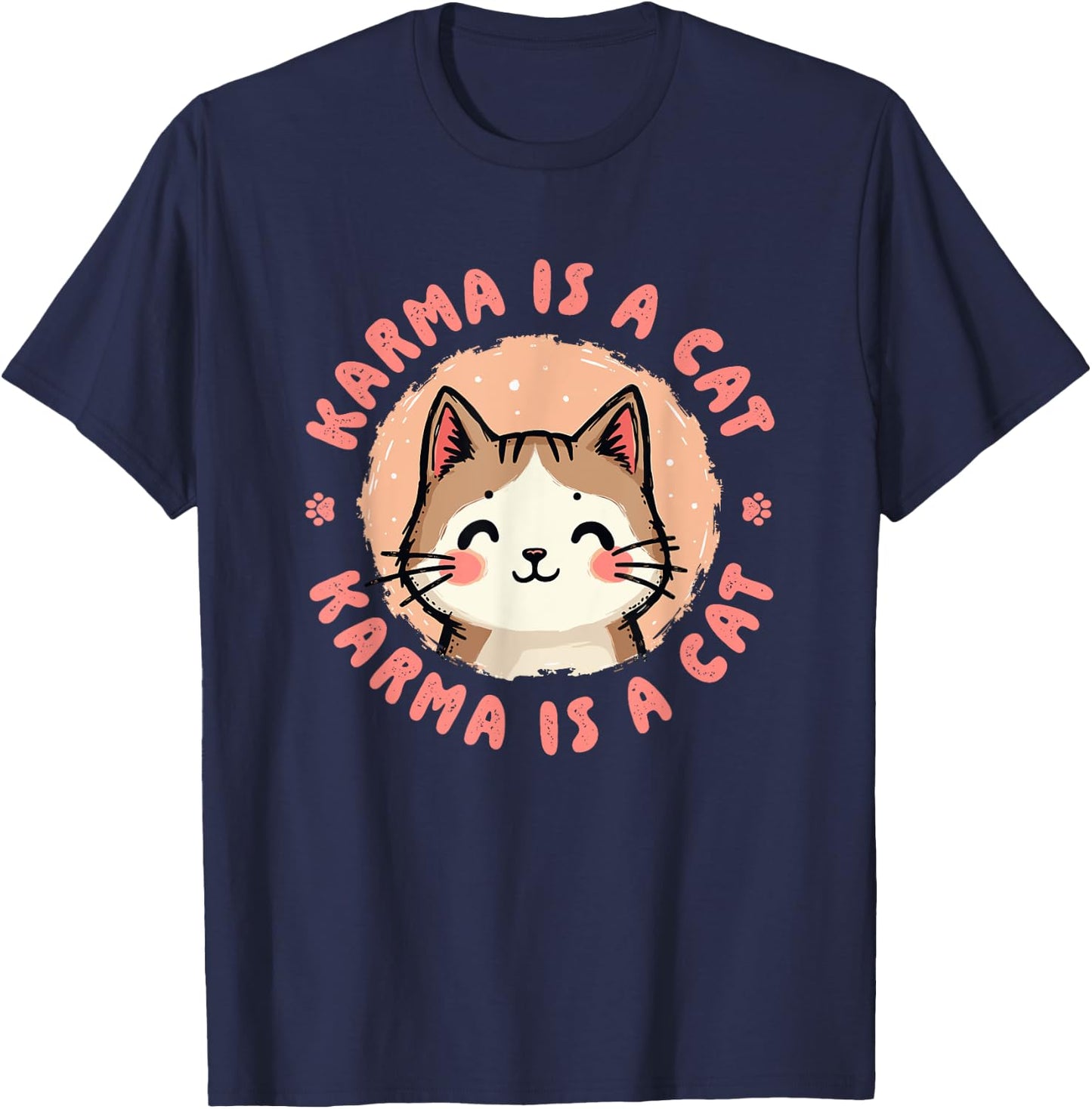 Karma Cat T-Shirt - T-Shirt | Navy