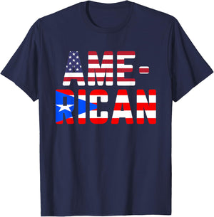 American Puerto Rican USA Puerto Rico Boricua T-Shirt - T-Shirt | Navy