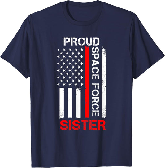 Proud Space Force Sister T-Shirt - T-Shirt | Navy