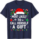 Most Likely To Call Herself A Gift Christmas Matching Xmas T-Shirt - T-Shirt | Navy