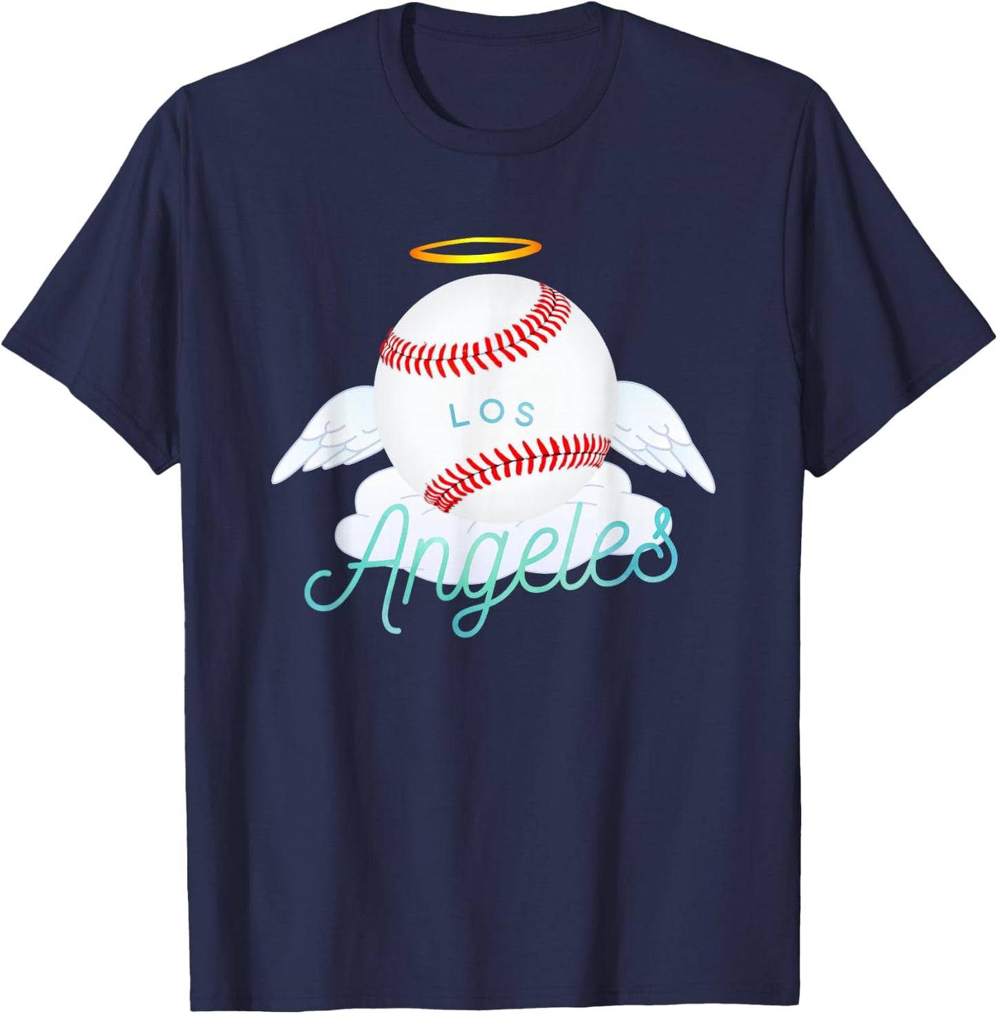 Los Angeles Angel Ball Cool Baseball Team Design T-Shirt - T-Shirt | Navy