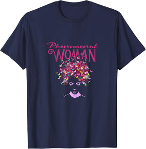 Beautiful Butterflies Phenomenal Woman T-Shirt - T-Shirt | Navy