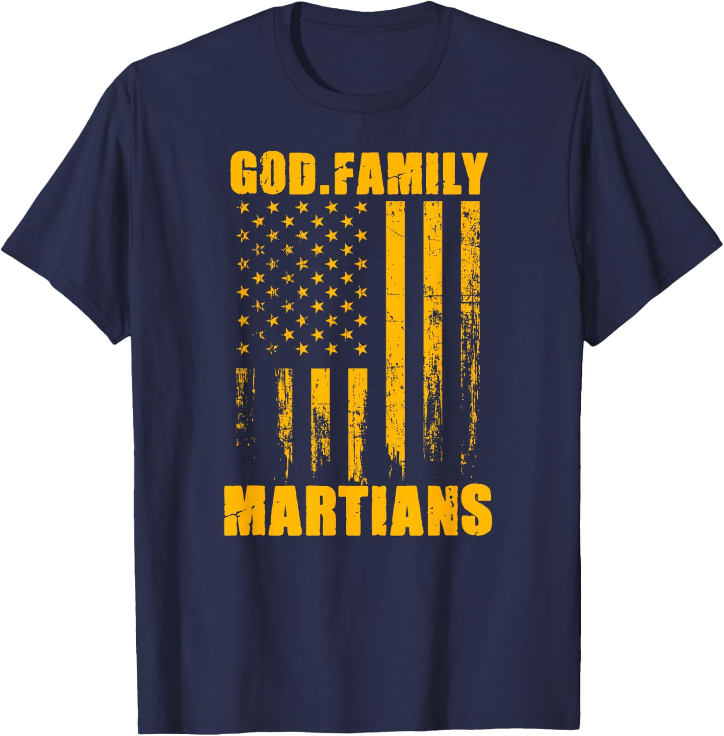 Goodrich Martians God. Family. Vintage USA Flag T-Shirt - T-Shirt | Navy