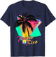 Puerto Rico 80s Tropical Summer Beach Palm Tree Sunset Men Women Kids T-Shirt - T-Shirt | Navy