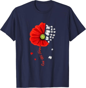 Veterans Day Lest We Forget Red Poppy Flower USA Memorial T-Shirt - T-Shirt | Navy