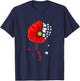 Veterans Day Lest We Forget Red Poppy Flower USA Memorial T-Shirt - T-Shirt | Navy