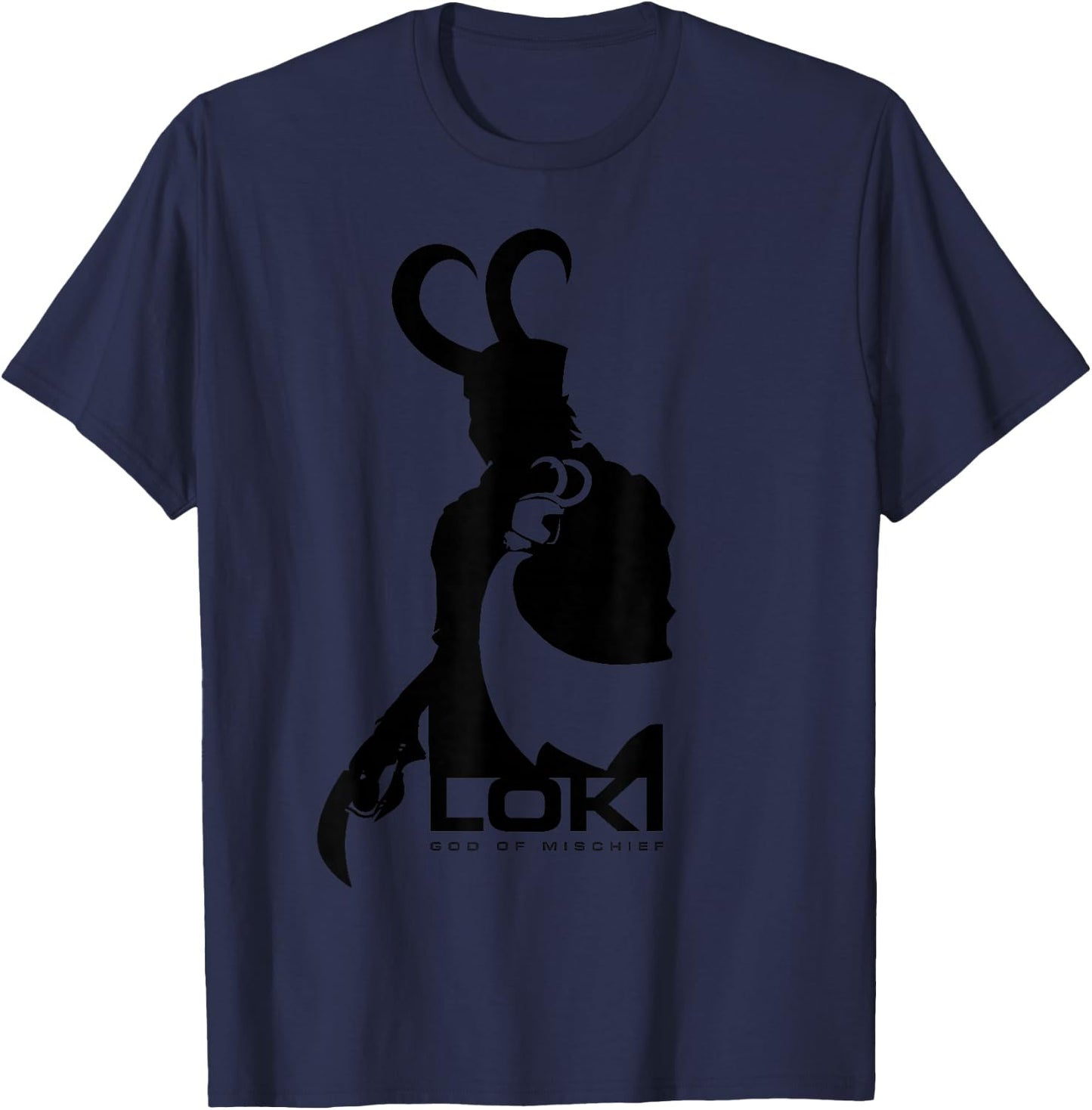 Marvel Loki Silhouette and Shadow Graphic T-Shirt - T-Shirt | Navy