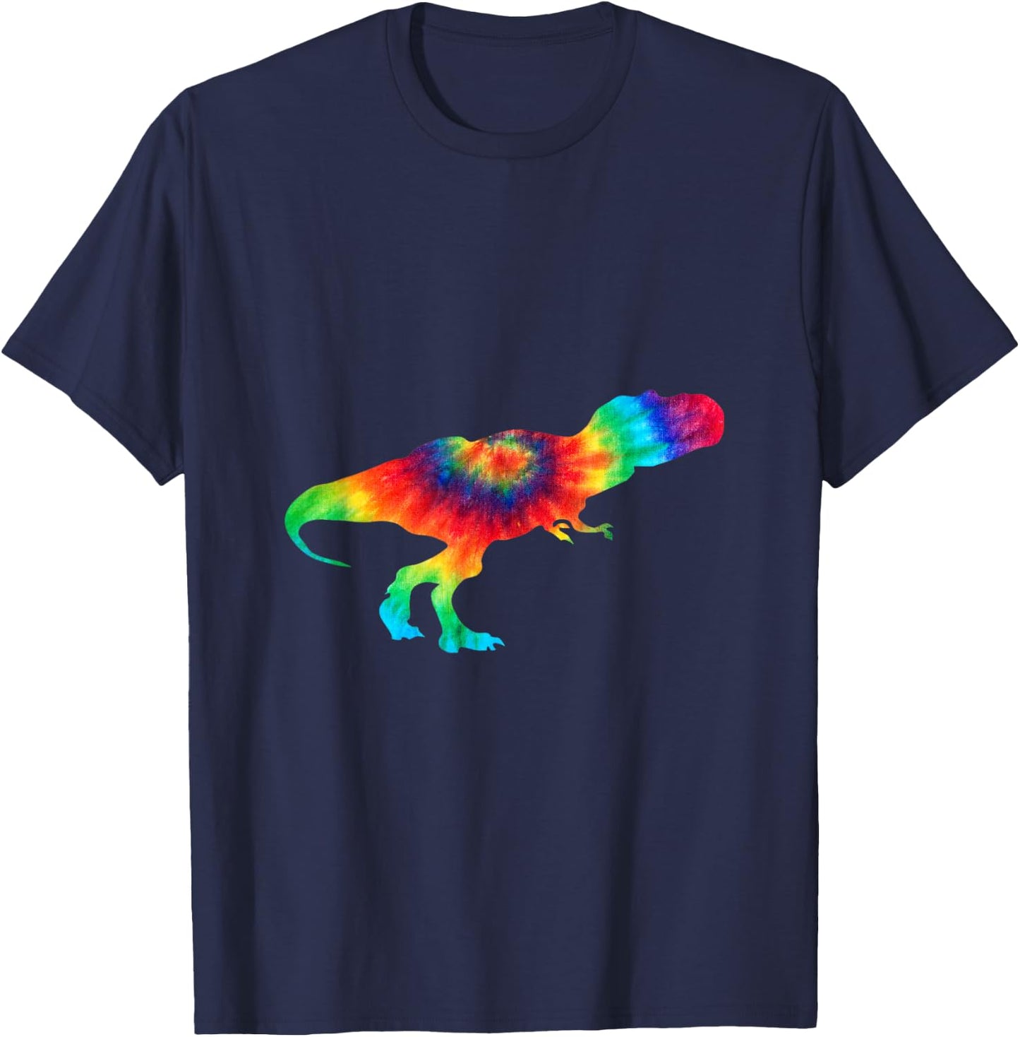 T-Rex Tie Dye Dinosaur Animals Prehistoric Tie Dyed T Shirt T-Shirt - T-Shirt | Navy