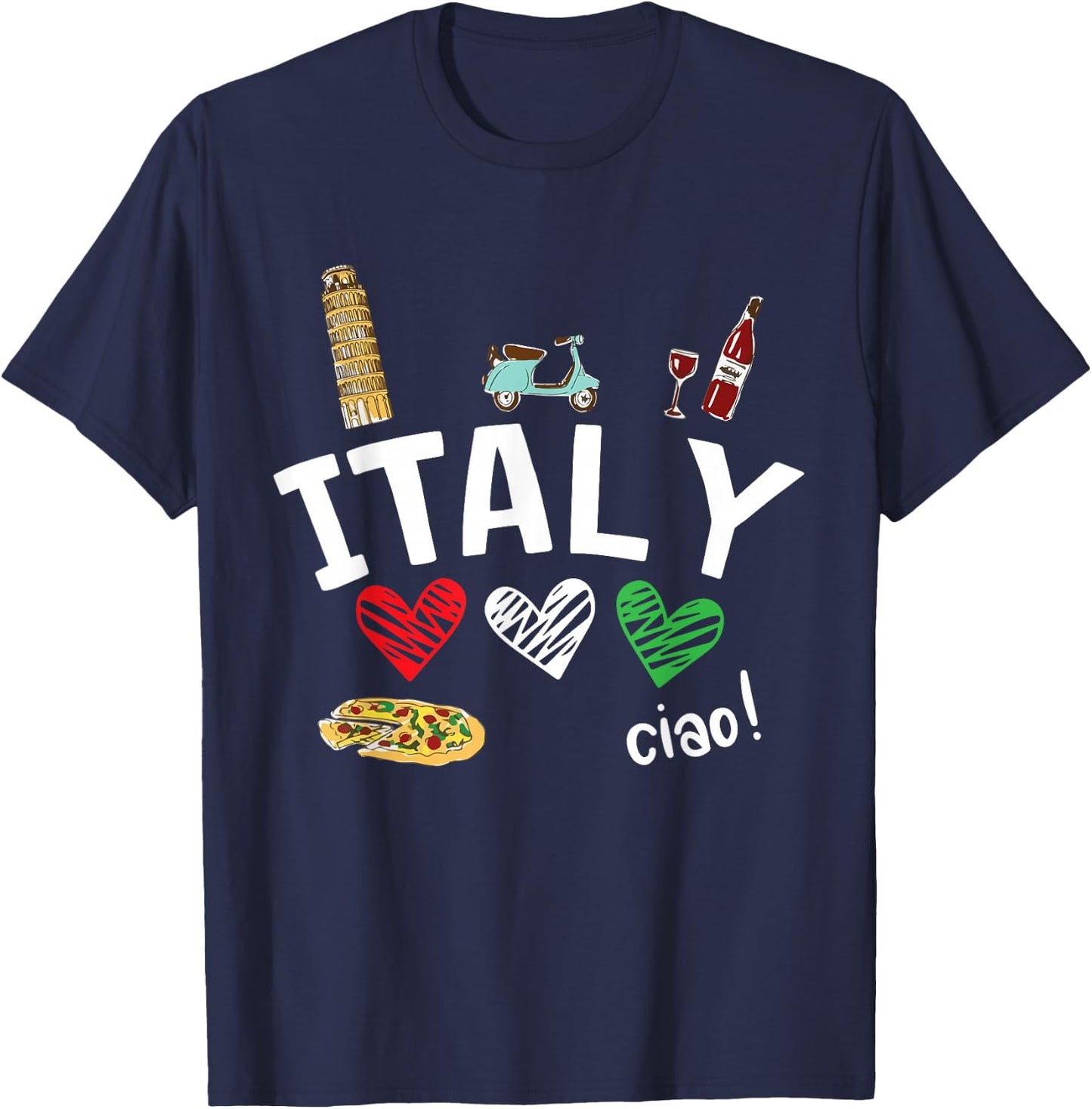 Love Italy and Everything Italian Culture Gift T-Shirt - T-Shirt | Navy