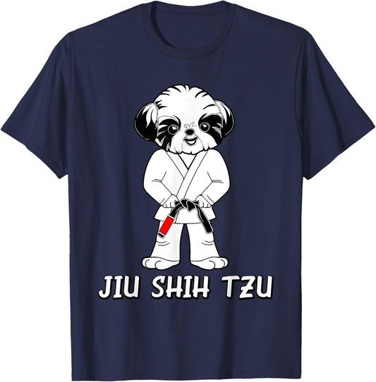 Jiu Jitsu BJJ Shih Tzu Martial Arts Practitioner T-Shirt - T-Shirt | Navy