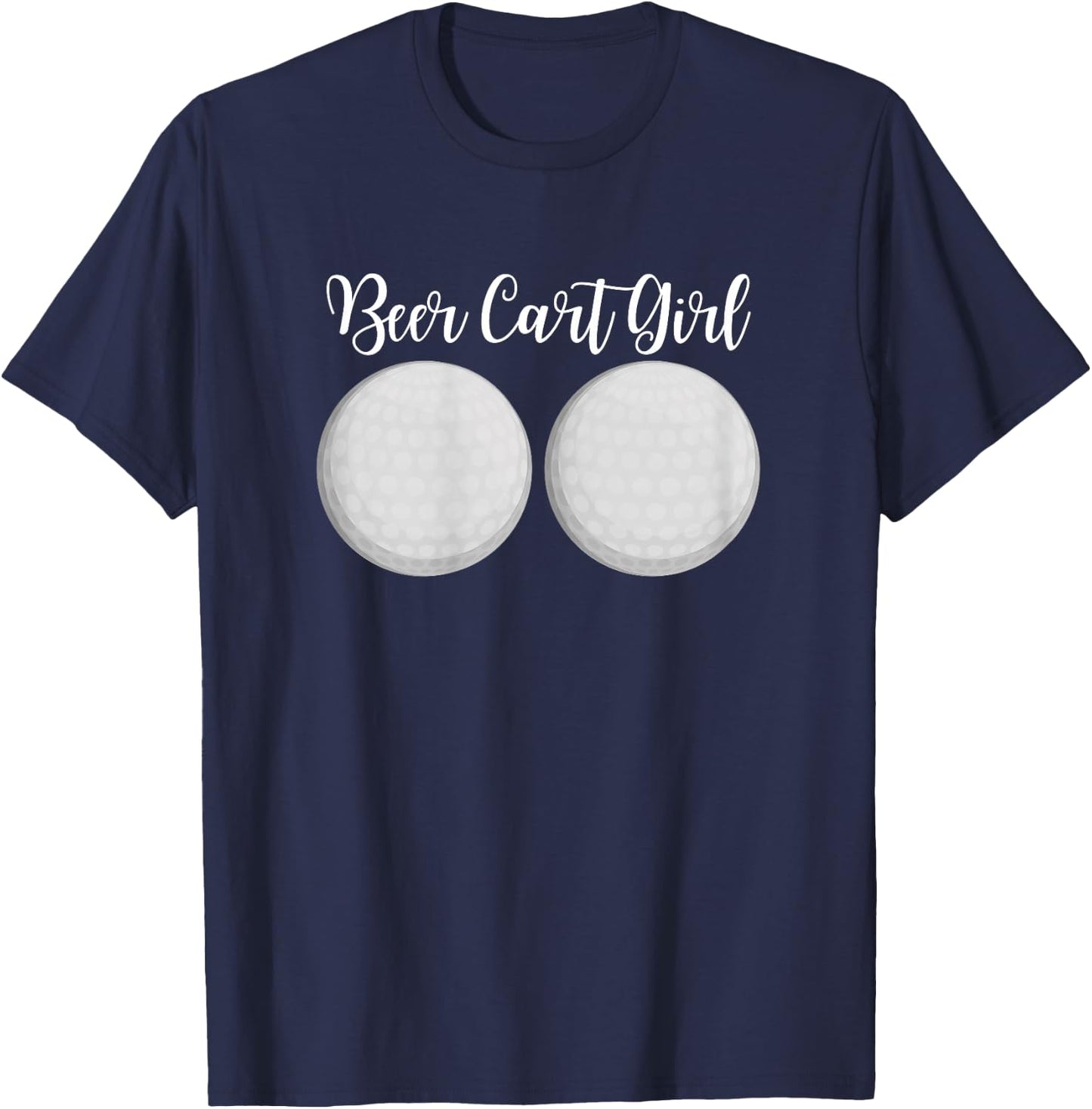Beer Cart Girl Drink Cart Server Beverage Cart Funny T-Shirt - T-Shirt | Navy