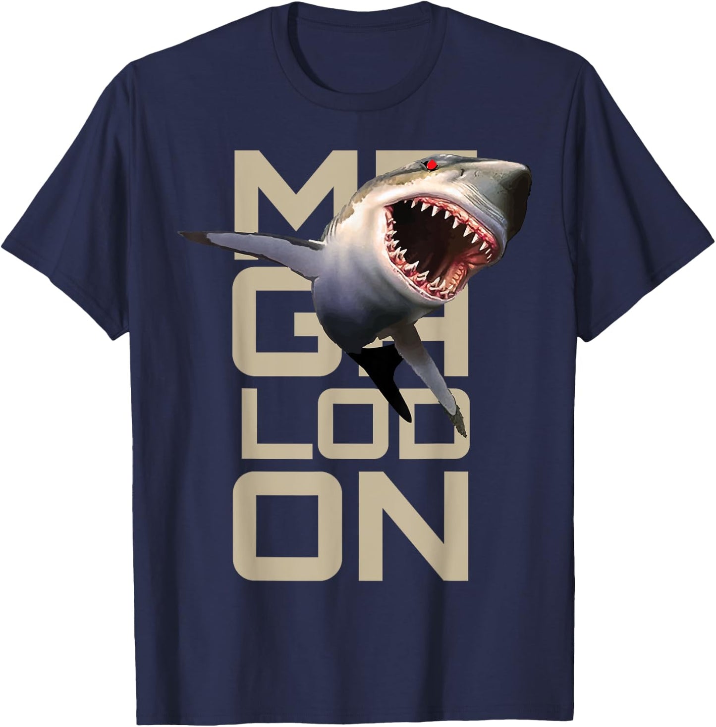 Megalodon Megladon Shark Extinct Biggest Shark Ever T-Shirt - T-Shirt | Navy