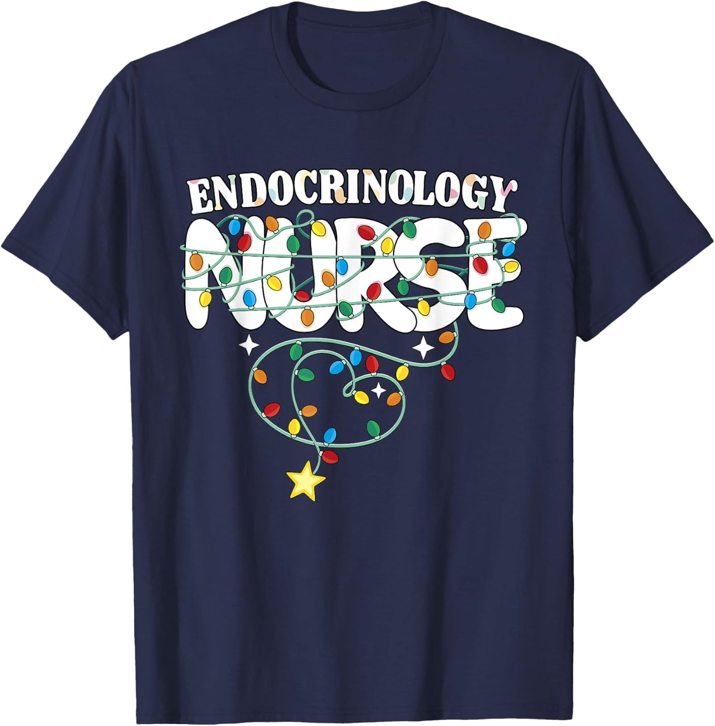 Endocrinology Nurse Christmas Endocrine Nursing NP RN Squad T-Shirt - T-Shirt | Navy