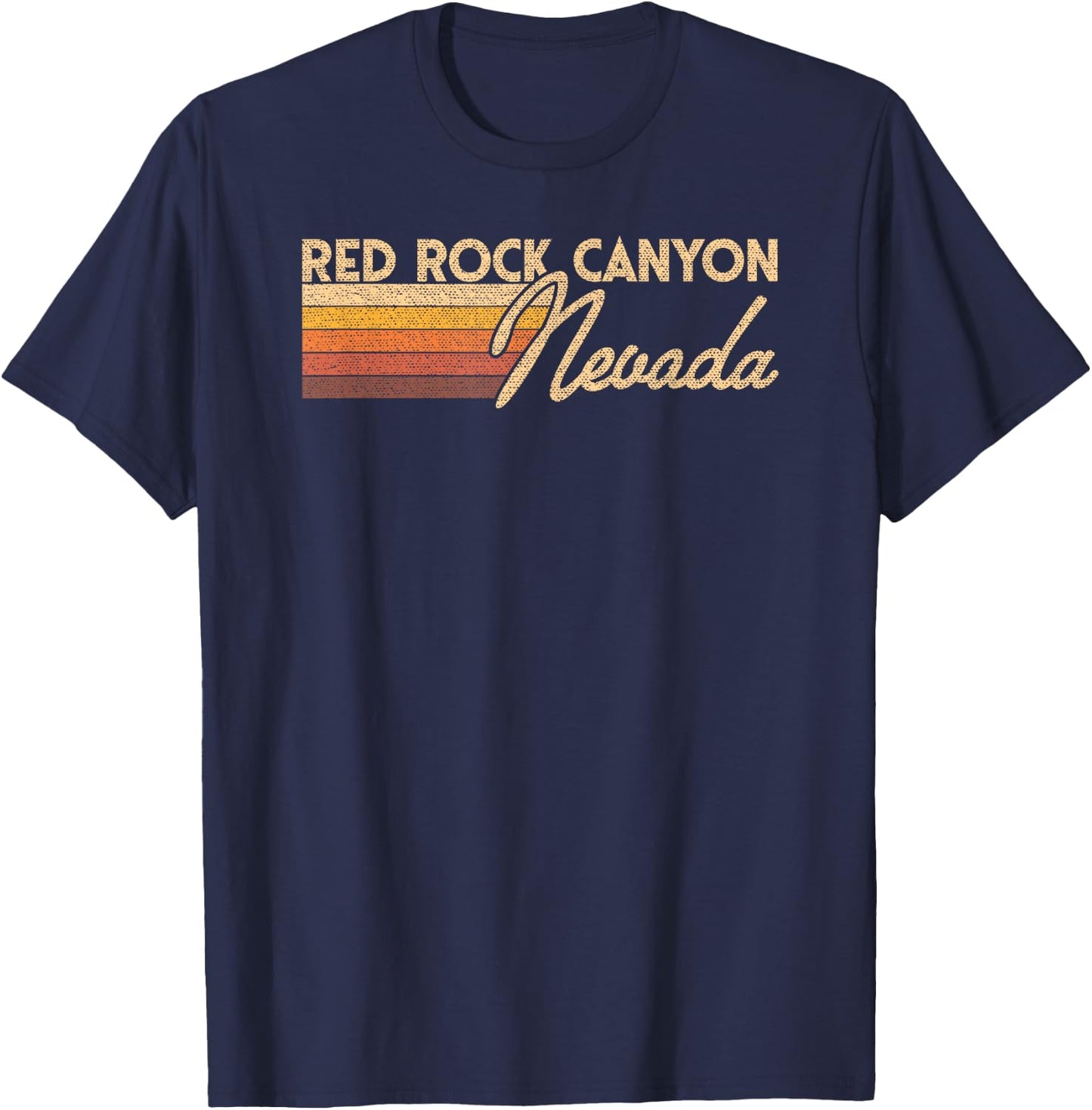 80s Style Red Rock Canyon Nevada T-Shirt - T-Shirt | Navy