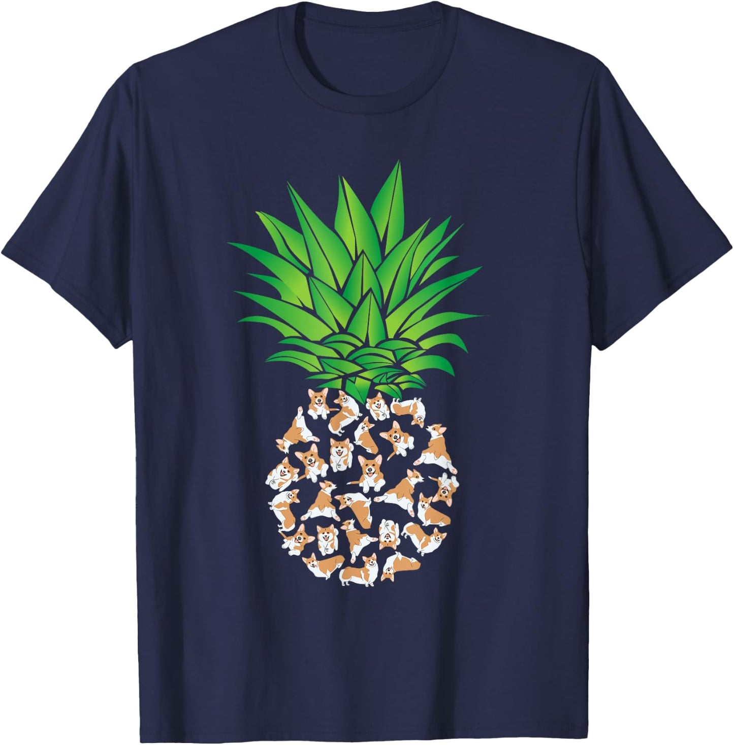 Pembroke Welsh Corgi, Corgi, Pineapple T-Shirt - T-Shirt | Navy