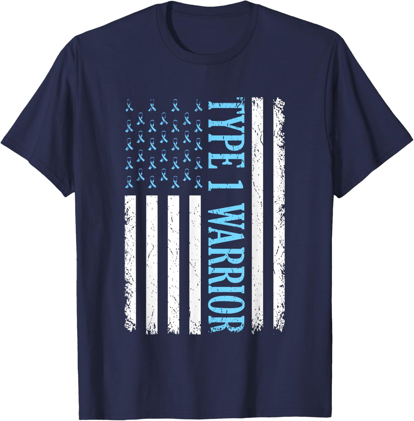 Type One Warrior Diabetes Awareness Diabetic Gifts Men Women T-Shirt - T-Shirt | Navy
