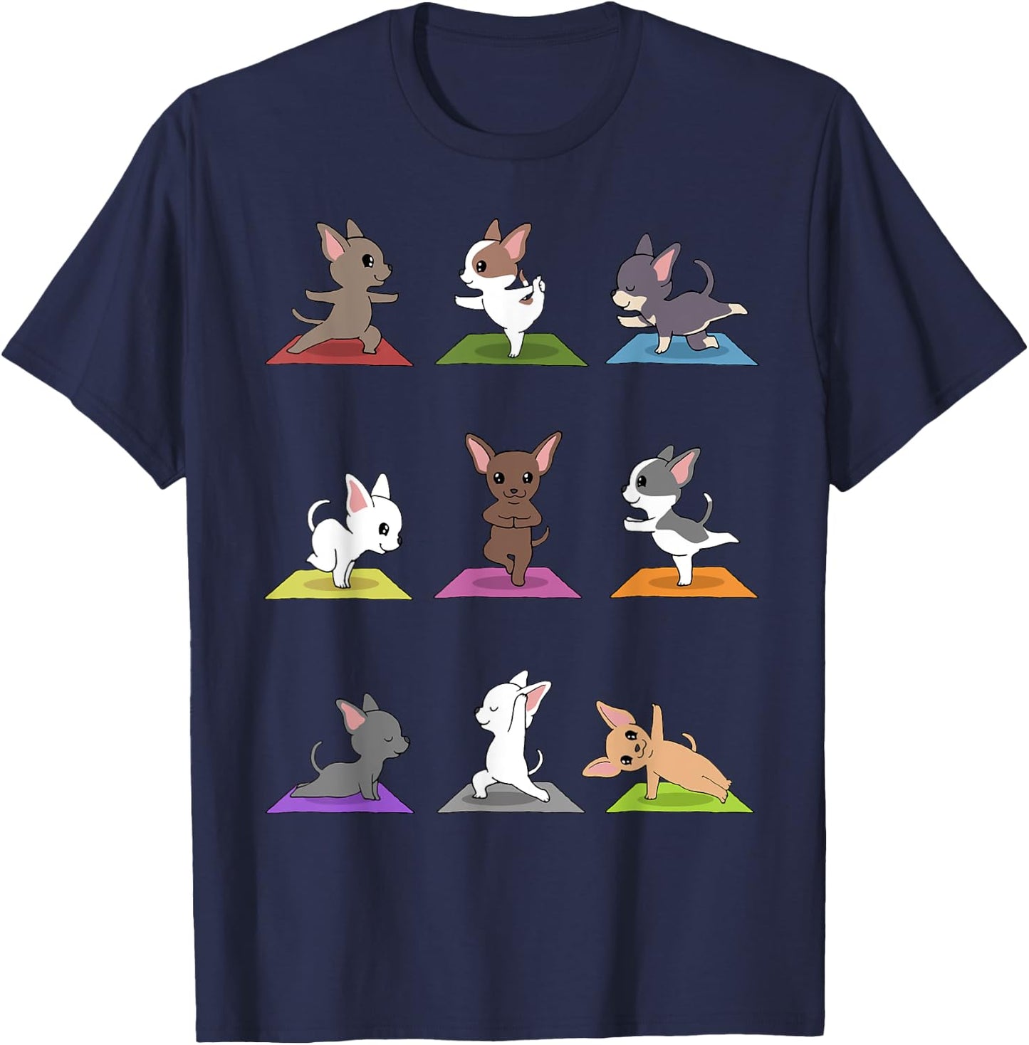 Chihuahua Yoga for a Yoga Workout Fan T-Shirt - T-Shirt | Navy
