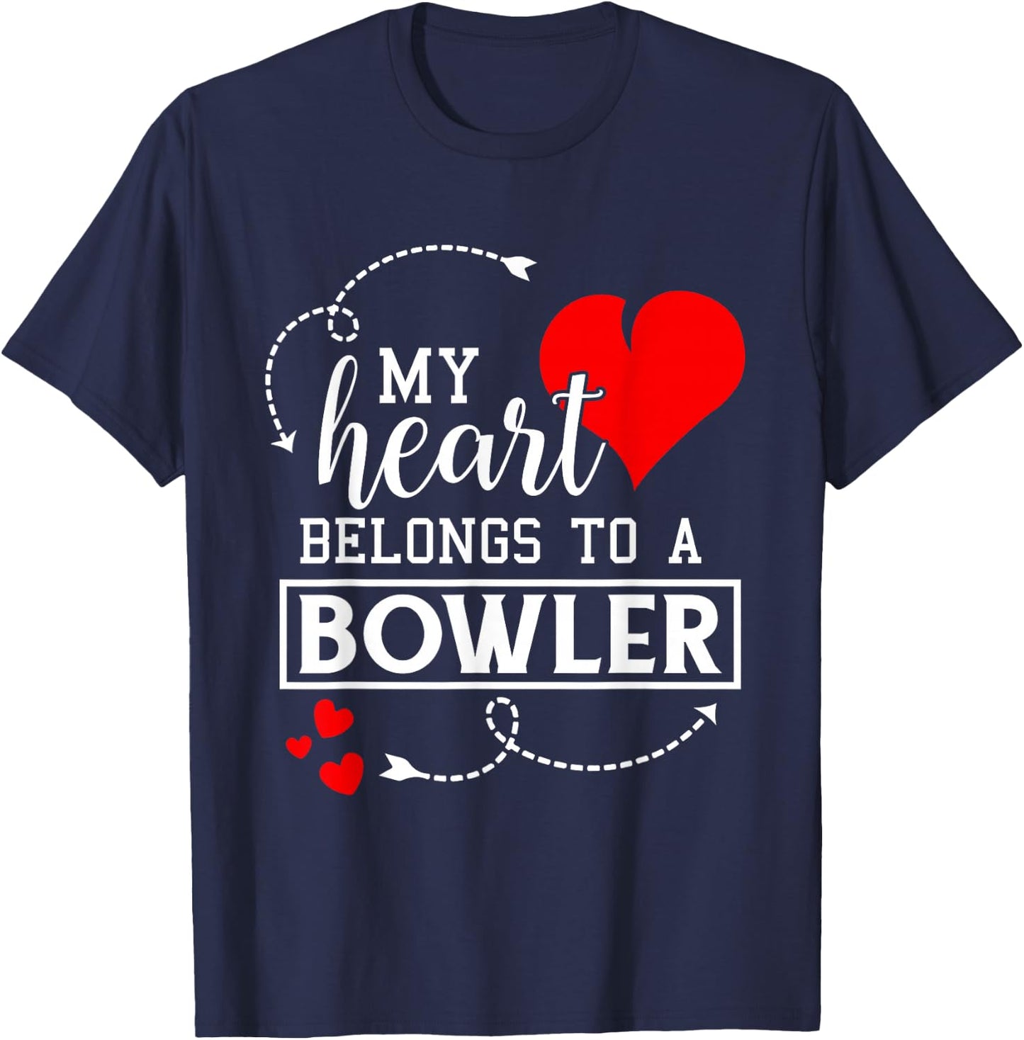 I Love My Bowler Husband Wife Gifts Valentines Day Shirt T-Shirt - T-Shirt | Navy